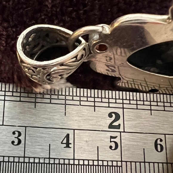 ❤️ Native Artisan Handmade Dichroic Glass & Gemstone Pendant 925 Sterling - Picture 9 of 12